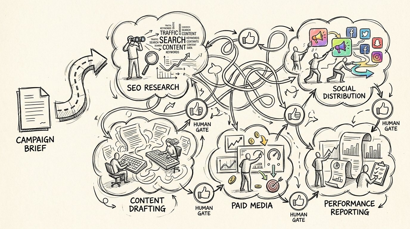 From Brief to Live to Optimized: How an AI Marketing Crew Runs a Full Campaign End to End