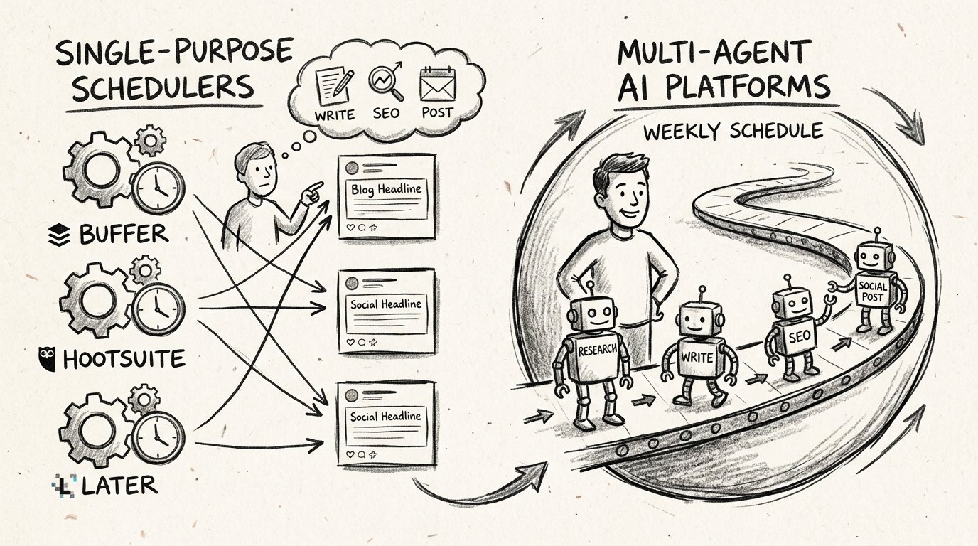 What Tools Automate Content Writing, SEO, and Social Media Posting on a Weekly Schedule?